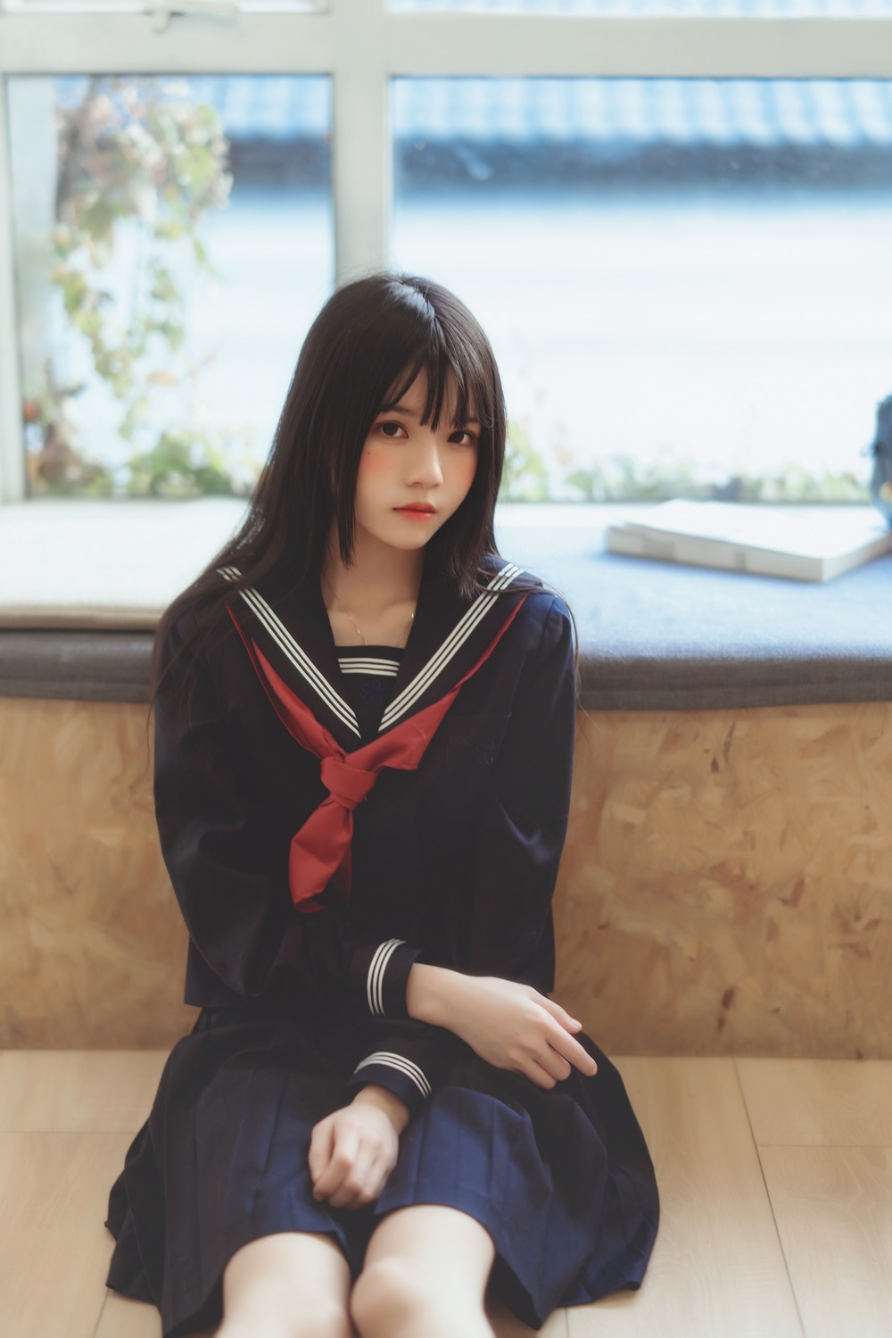 桜桃喵-小少女-黑色水手服[50P] COS网红博主 预览2图