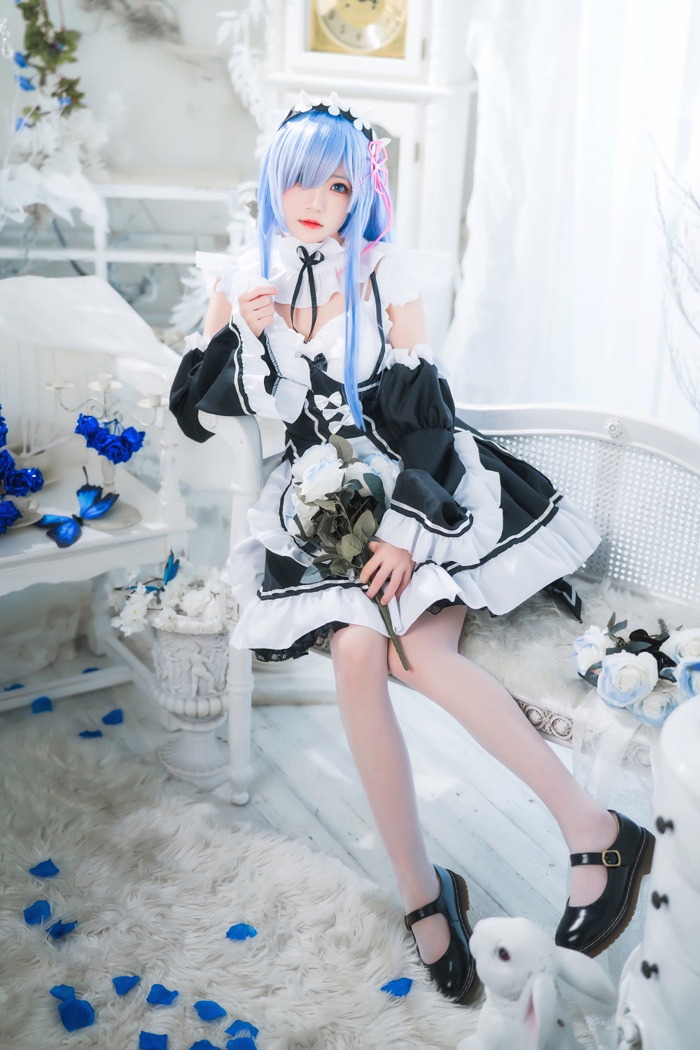 桜桃喵-长发蕾姆·上篇[45P]