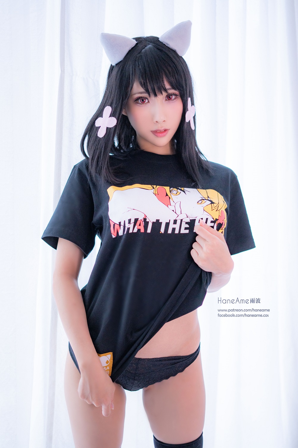 雨波HaneAme-黑猫居家服[10P] COS网红博主 预览2图