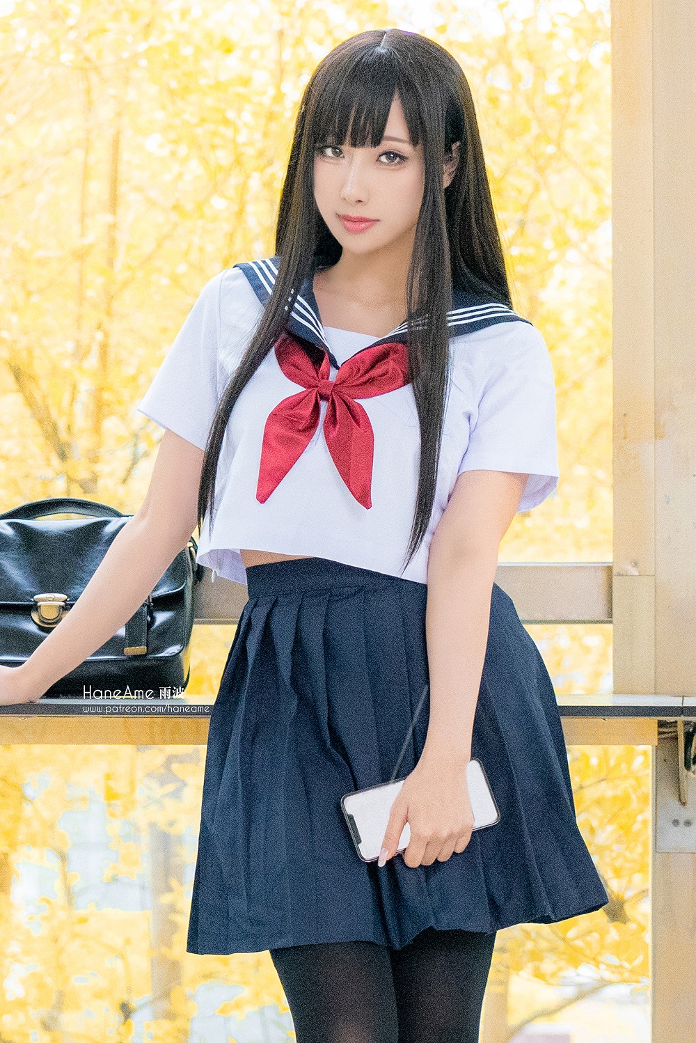 雨波HaneAme-JK校服学姐[21P+1V] COS网红博主 预览1图