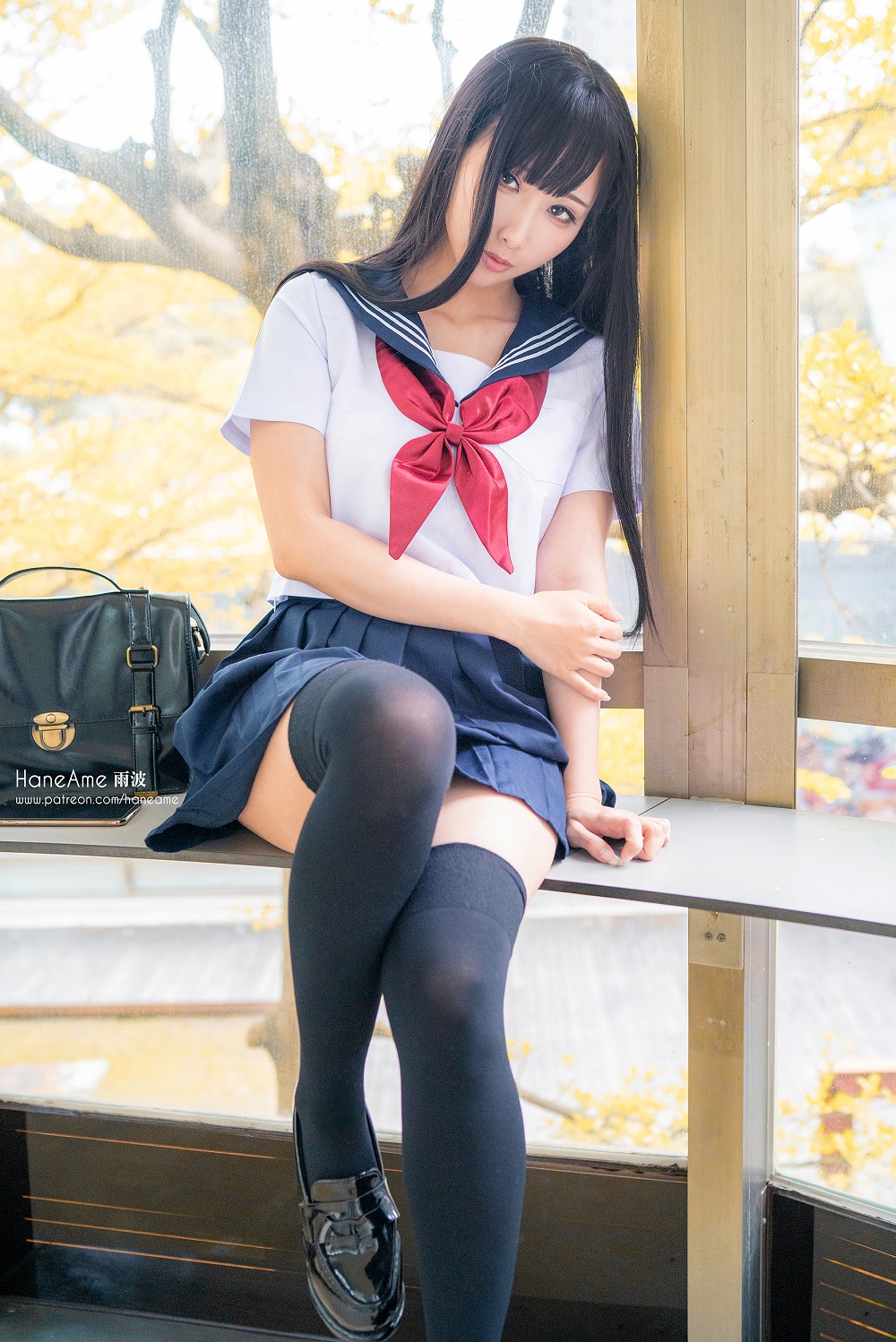 雨波HaneAme-JK校服学姐[21P+1V] COS网红博主 预览2图