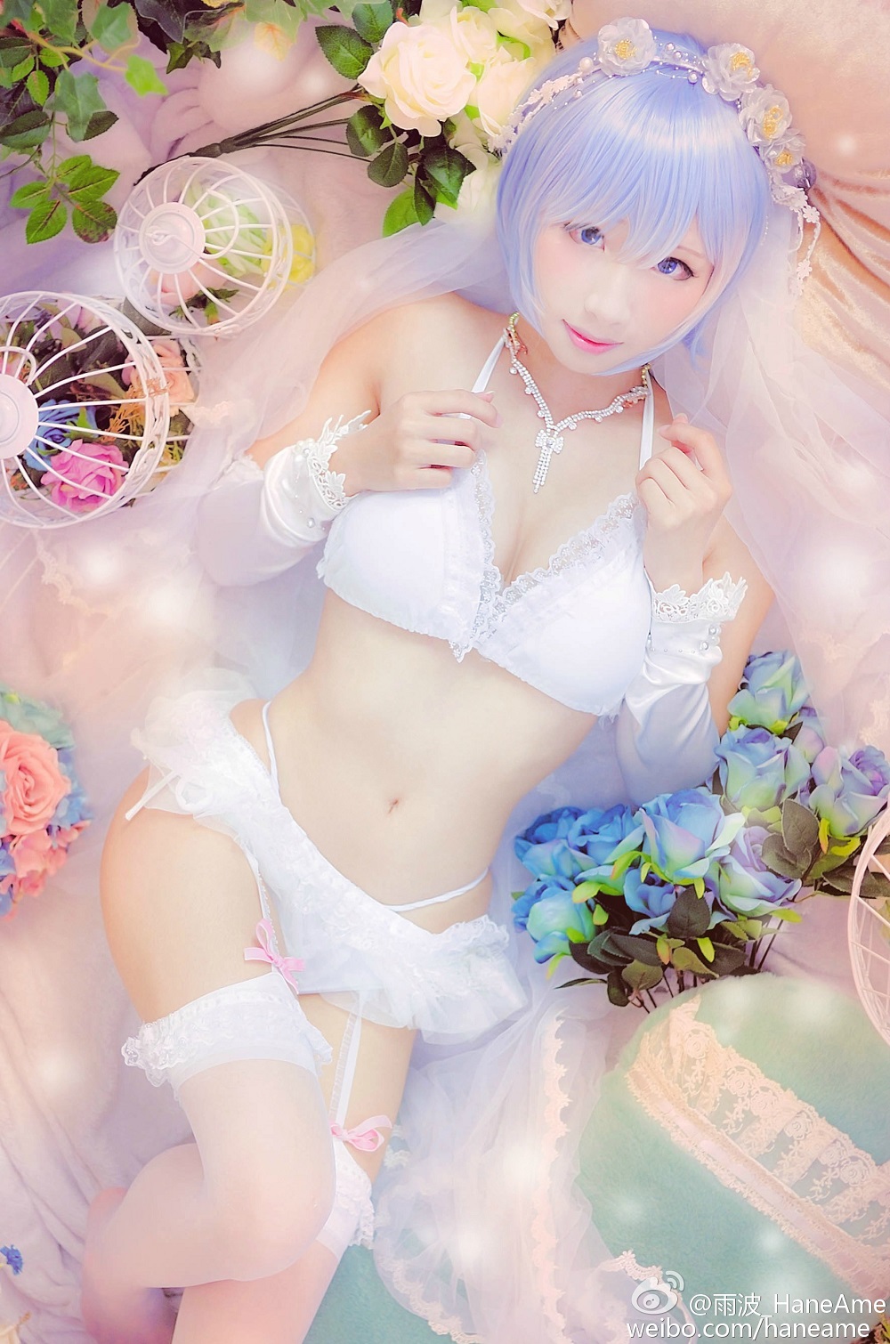 雨波HaneAme-从零开始的异世界生活-蕾姆[22P] COS网红博主 预览2图