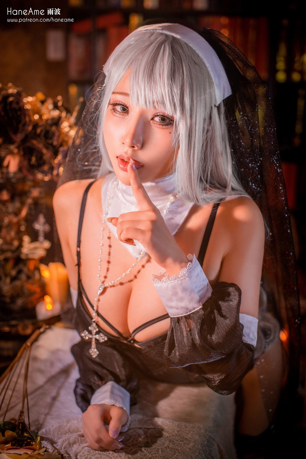 雨波HaneAme-修女的忏悔[18P] COS网红博主 预览2图