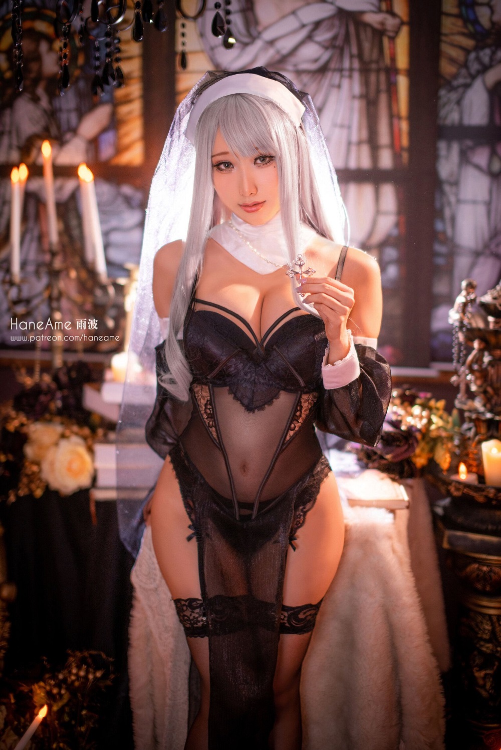 雨波HaneAme-修女的忏悔[18P] COS网红博主 预览1图