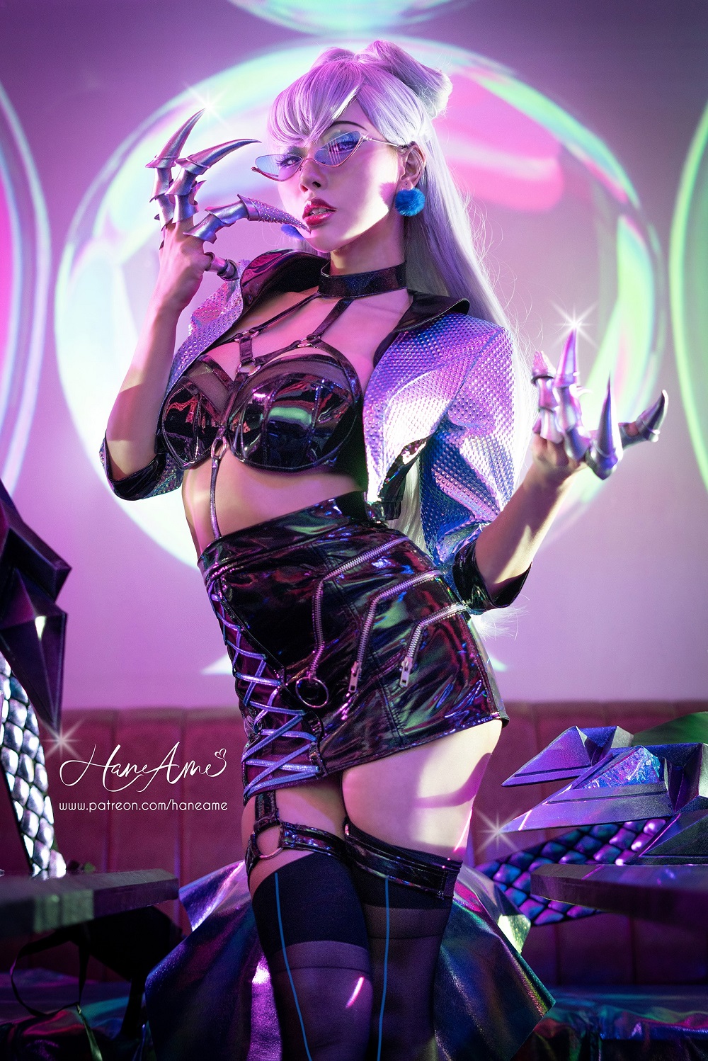 雨波HaneAme-英雄联盟-KDA伊芙琳[25P] COS网红博主 预览2图