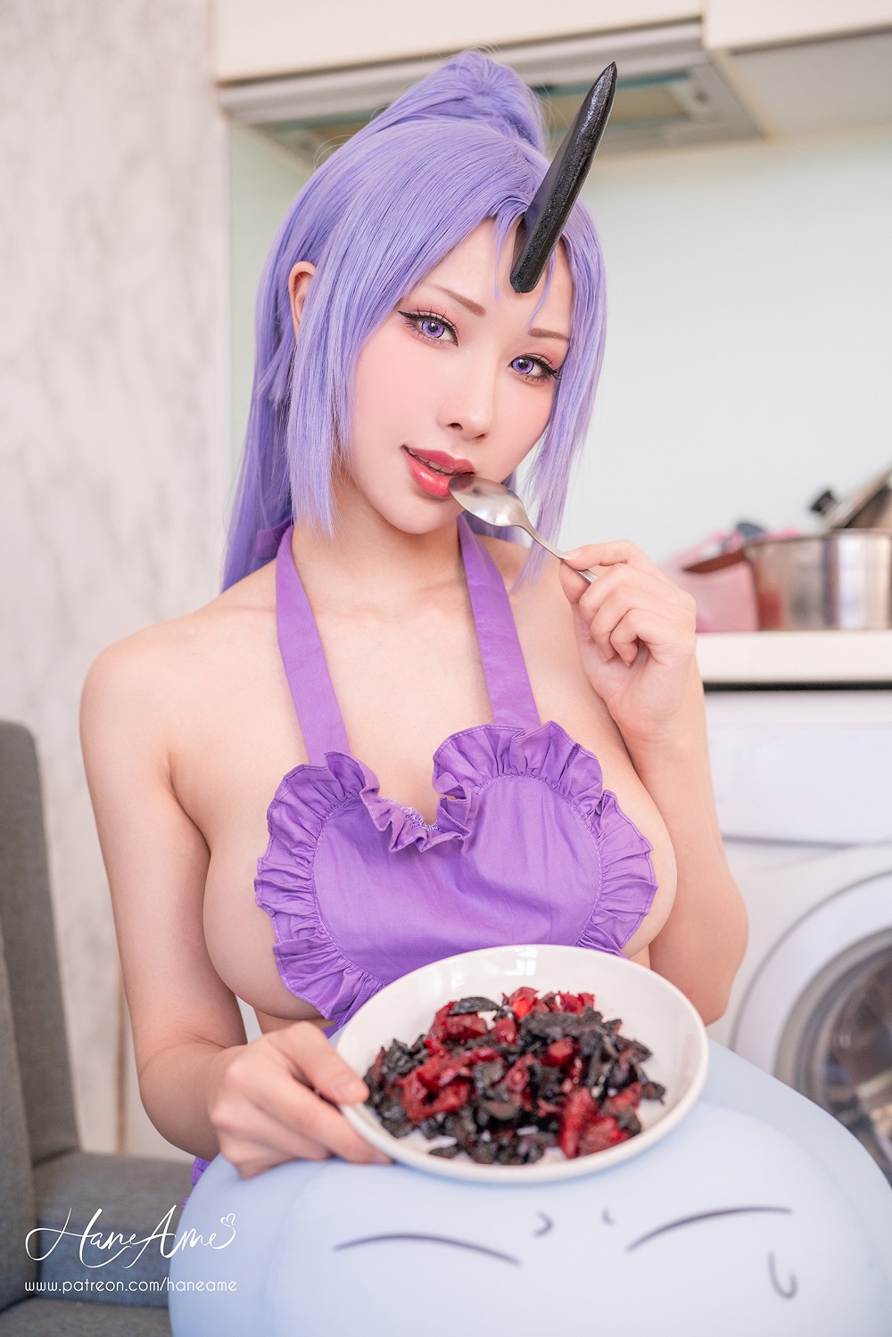 雨波HaneAme-关于我转生变成史莱姆这档事-紫苑[32P] COS网红博主 预览2图