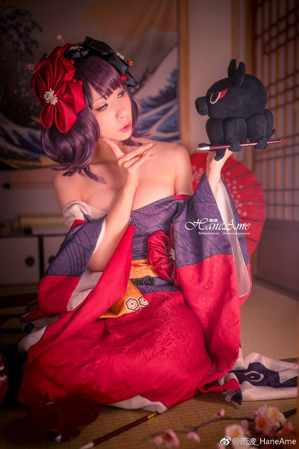 雨波HaneAme-FGO-葛饰北斋和服[17P] COS网红博主 预览2图
