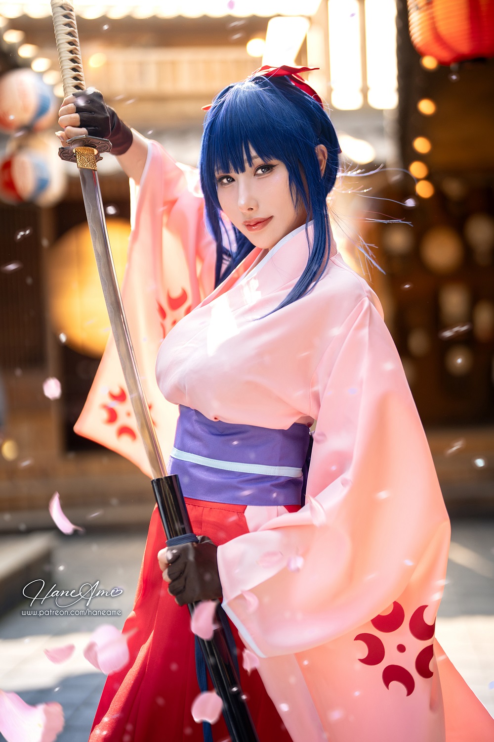 雨波HaneAme-樱花大战-真宫寺樱[22P] COS网红博主 预览1图