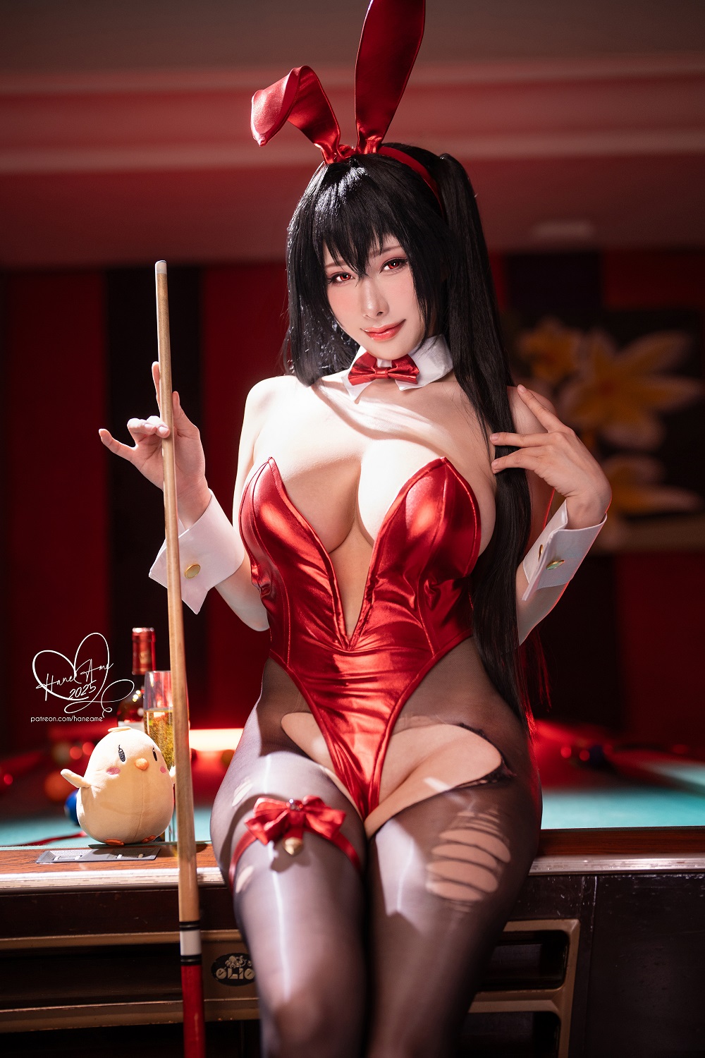 雨波HaneAme-碧蓝航线-大凤桌球女郎[59P] COS网红博主 预览2图
