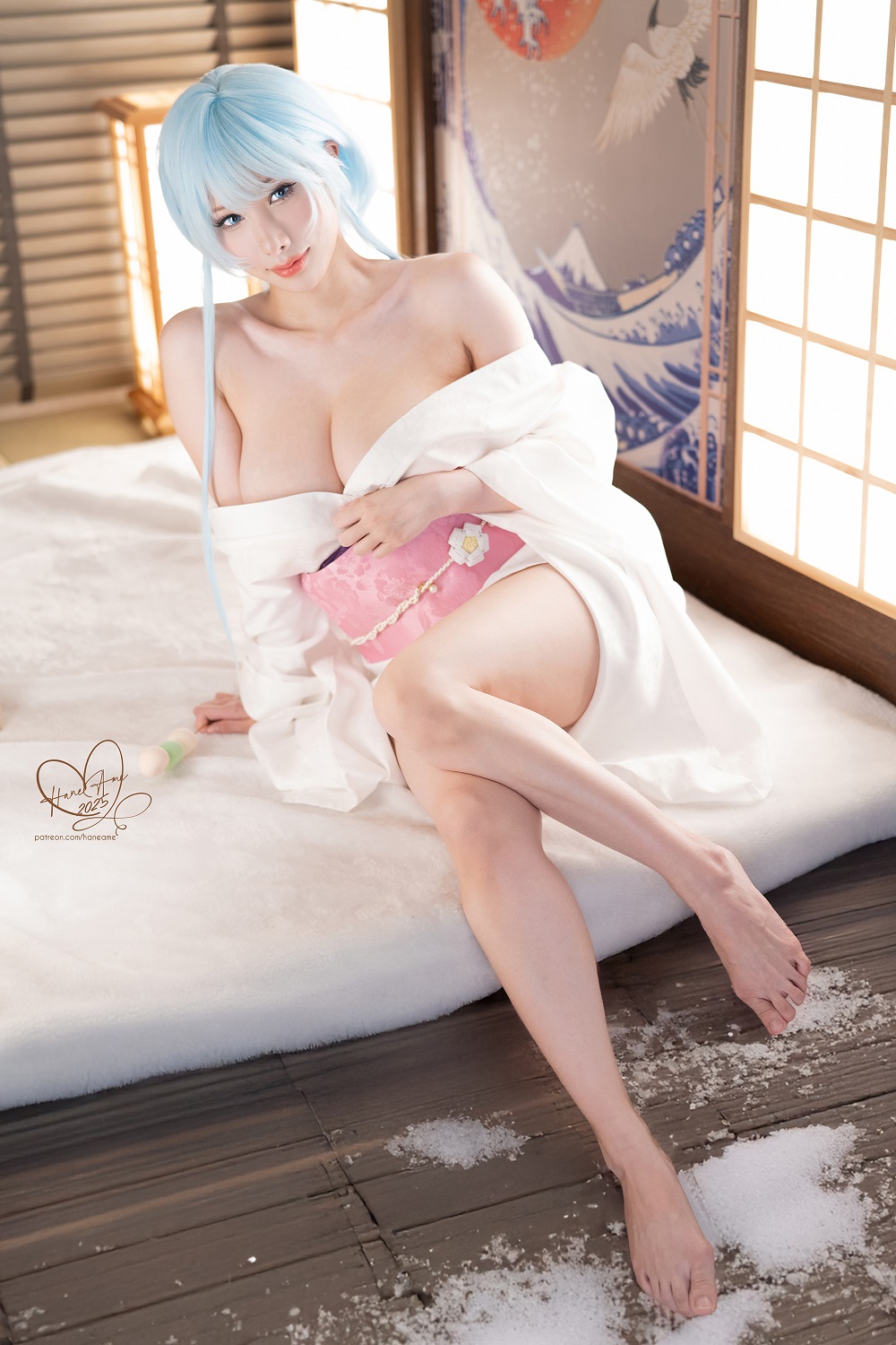 雨波HaneAme-灵异教师神眉-雪女[38P] COS网红博主 预览2图