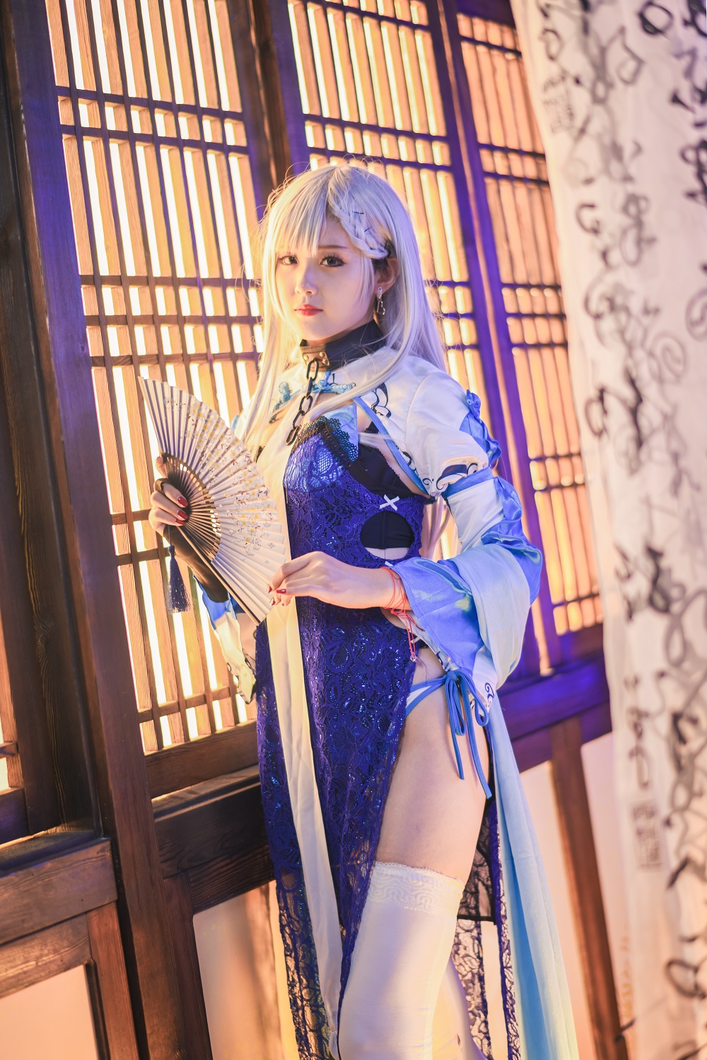 Akisoso秋楚楚-碧蓝航线-贝尔法斯特旗袍[22P] COS网红博主 预览2图