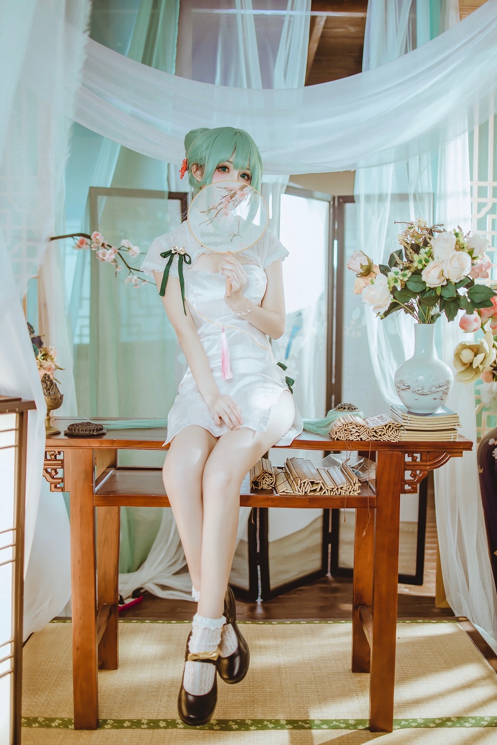 乖乖衣宝-初音韶华旗袍[36P] COS网红博主 预览1图