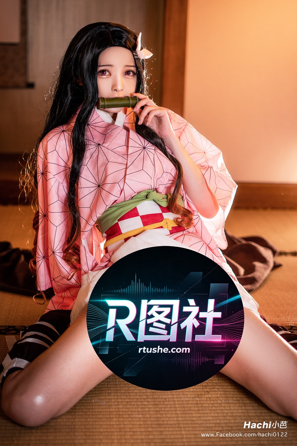 Hachi小芭-鬼灭之刃-灶门祢豆子[18P+1V] COS网红博主 预览1图