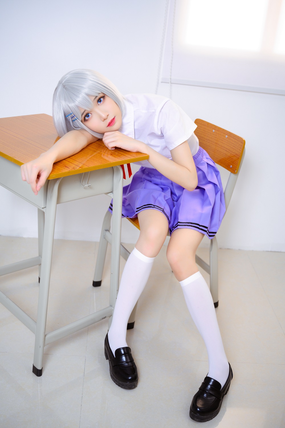 Tomoyo酱-约会大作战-鸢一折纸校服[12P] COS网红博主 预览2图