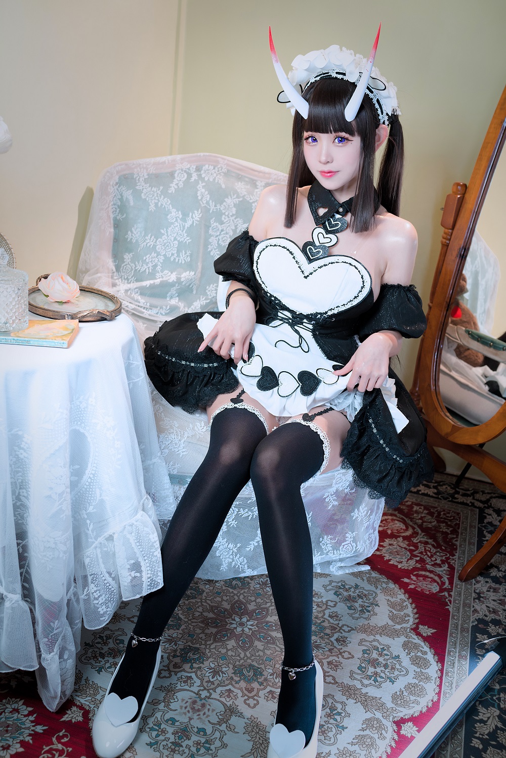miko酱ww-碧蓝航线-能代女仆[36P] COS网红博主 预览1图
