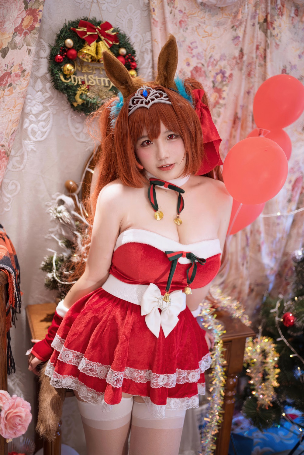 阿半今天很开心-赛马娘-大和赤骥·绯红的星落之夜[48P] COS网红博主 预览1图