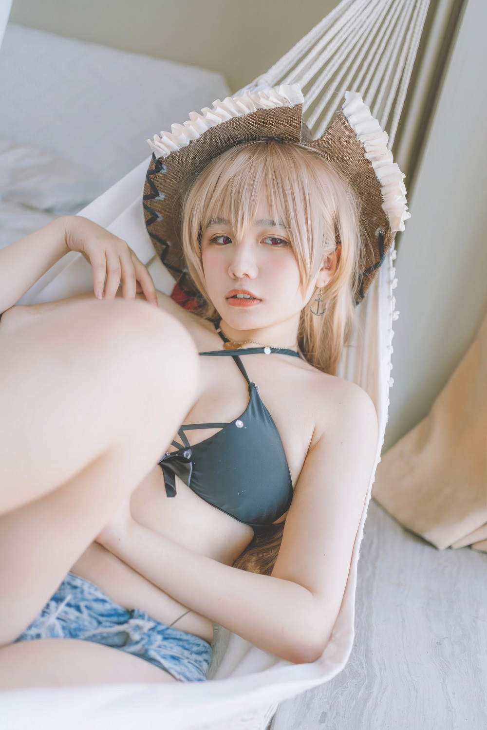 阿半今天很开心-碧蓝航线-让巴尔泳装[20P] COS网红博主 预览1图