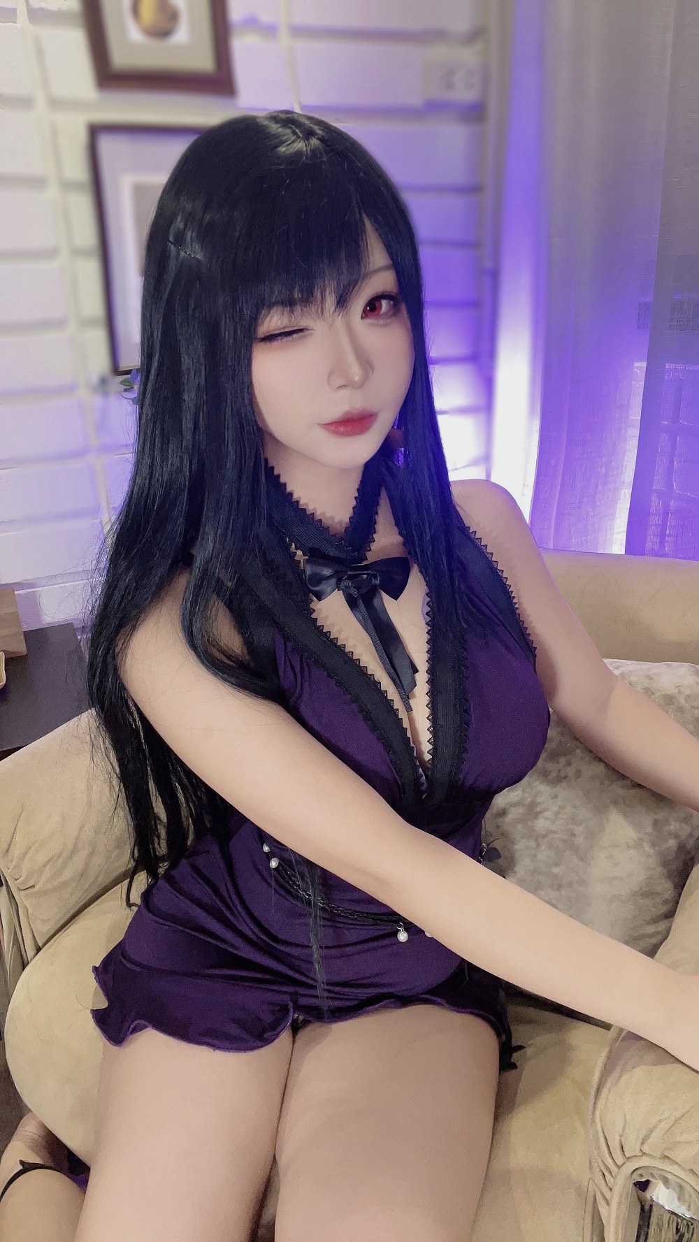 Yuuhui玉汇-最终幻想-蒂法礼服[28P+1V] COS网红博主 预览1图