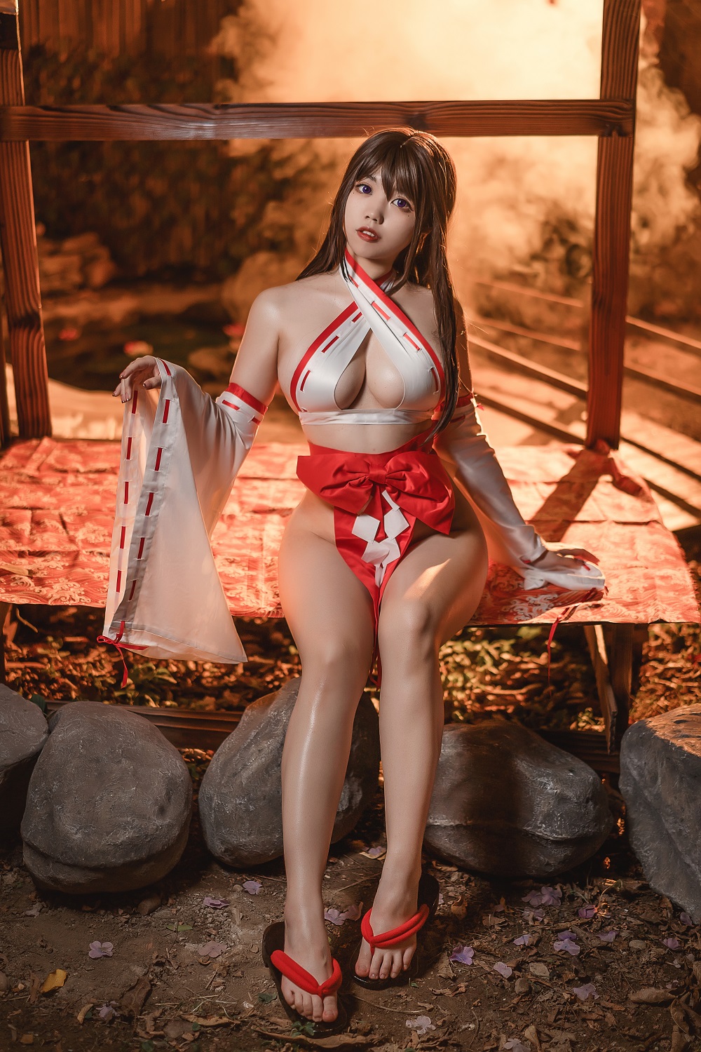 啊日日Ganlory-绳与巫女[35P] COS网红博主 预览2图