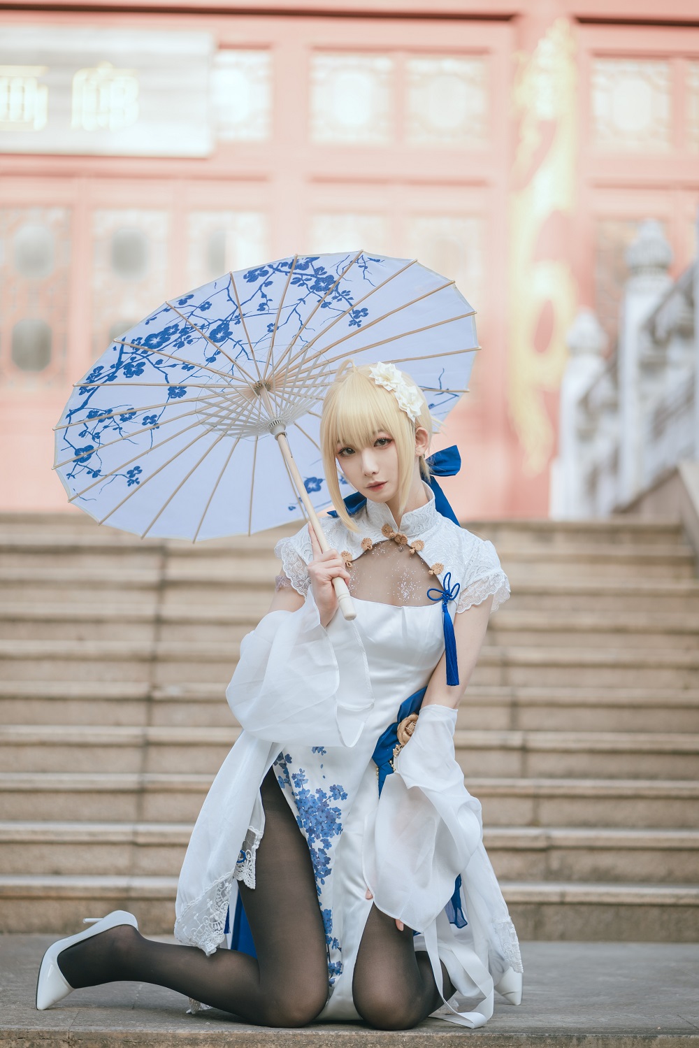 封疆疆v-FGO-Saber旗袍[34P] COS网红博主 预览2图