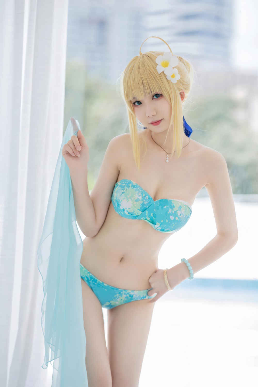 封疆疆v-FGO-阿尔托莉雅泳装[49P] COS网红博主 预览2图