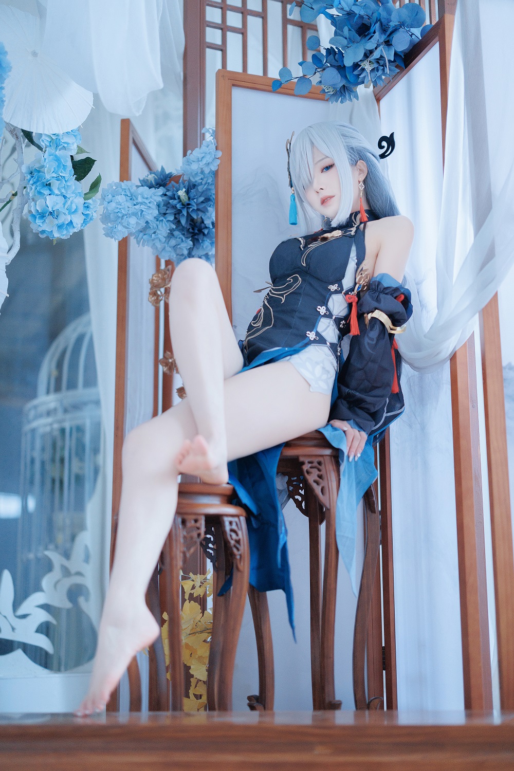 封疆疆v-原神-申鹤海灯节礼服[40P] COS网红博主 预览2图