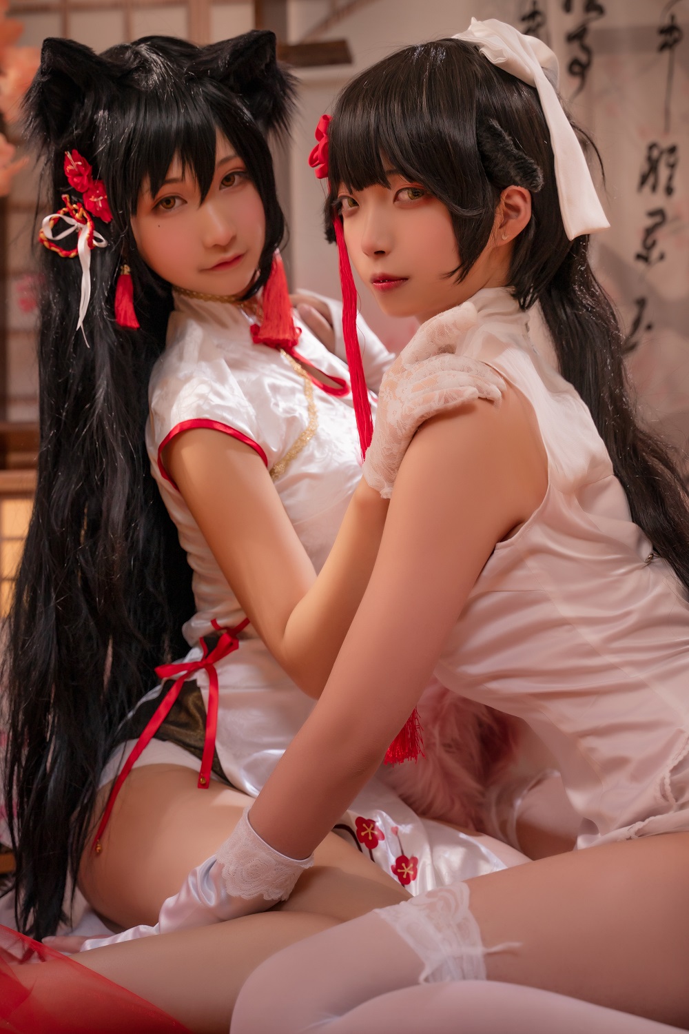 可可老师-碧蓝航线-爱宕&高雄旗袍[46P] COS网红博主 预览1图