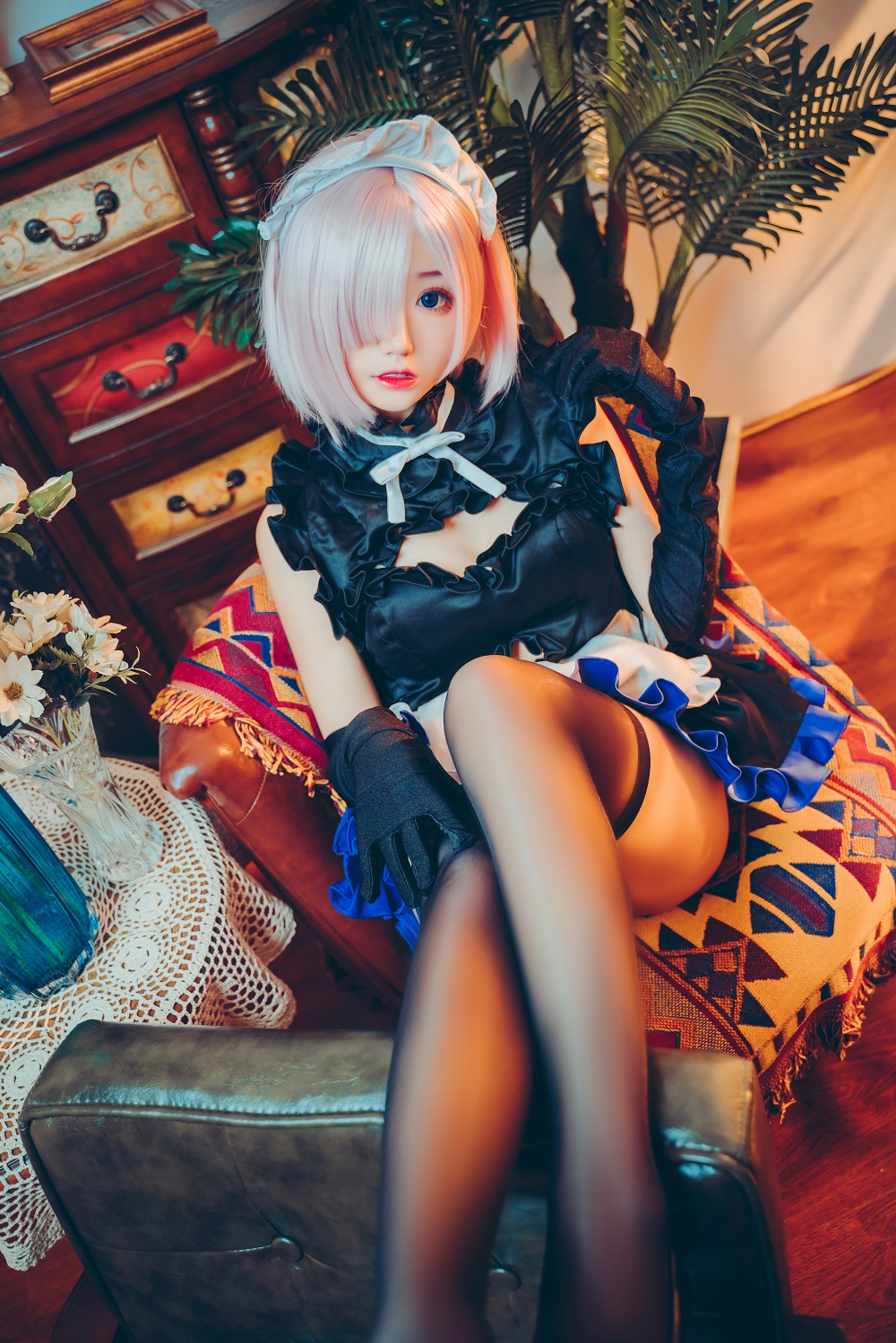 猫君君MaoJun-FGO-玛修女仆[25P] COS网红博主 预览2图