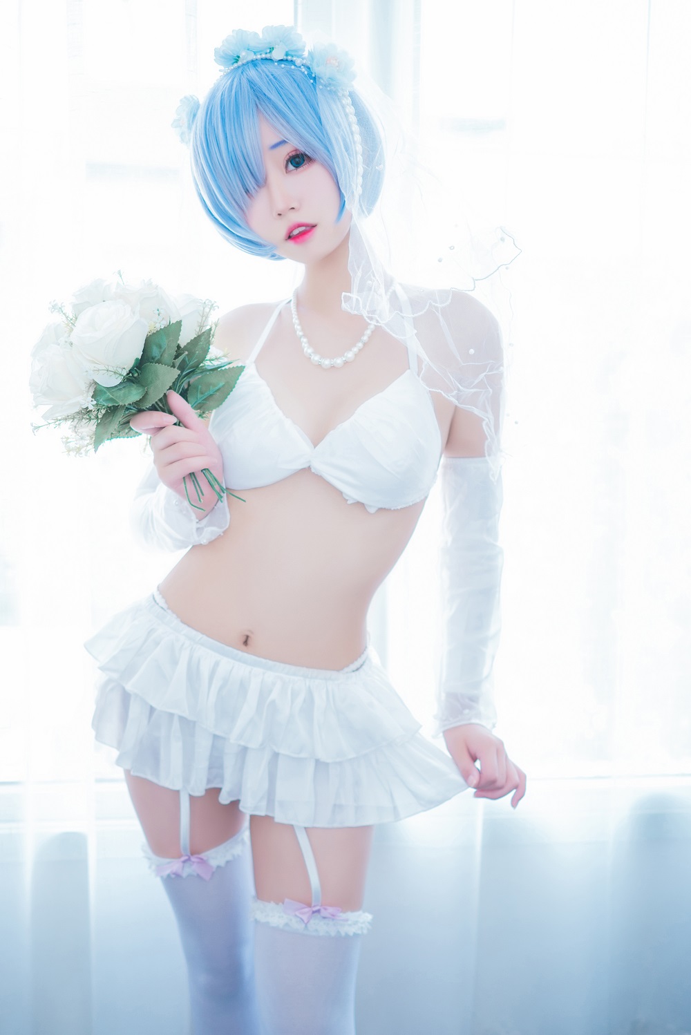 猫君君MaoJun-从零开始的异世界生活-蕾姆内衣花嫁[41P] COS网红博主 预览2图