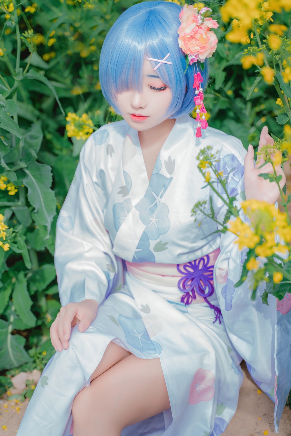 猫君君MaoJun-从零开始的异世界生活-蕾姆和服浴衣[33P] COS网红博主 预览1图