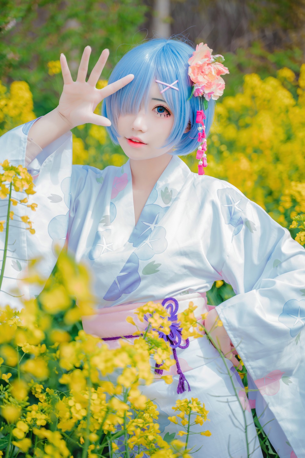 猫君君MaoJun-从零开始的异世界生活-蕾姆和服浴衣[33P] COS网红博主 预览2图