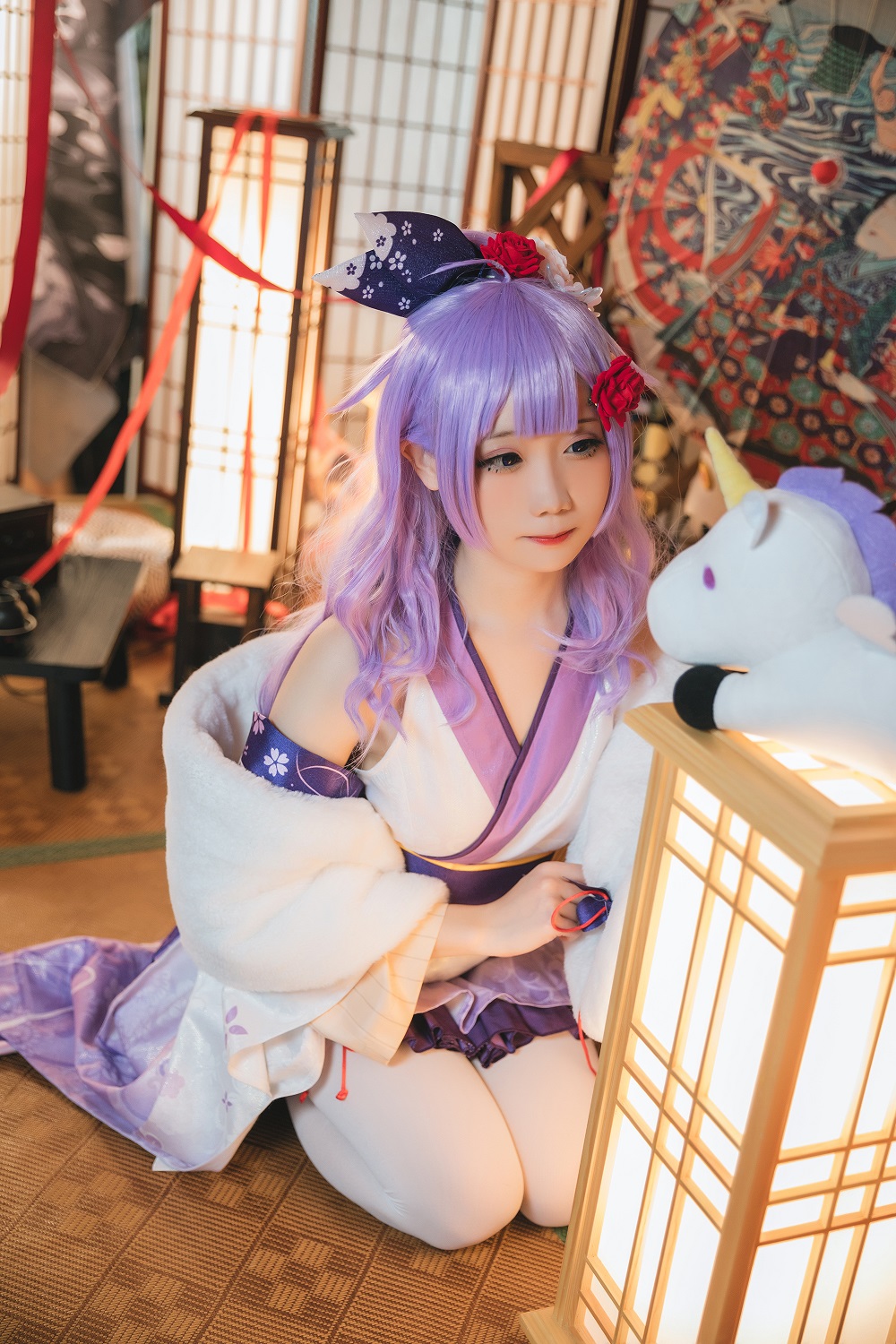 焖焖碳-碧蓝航线-独角兽新春和服[30P] COS网红博主 预览1图