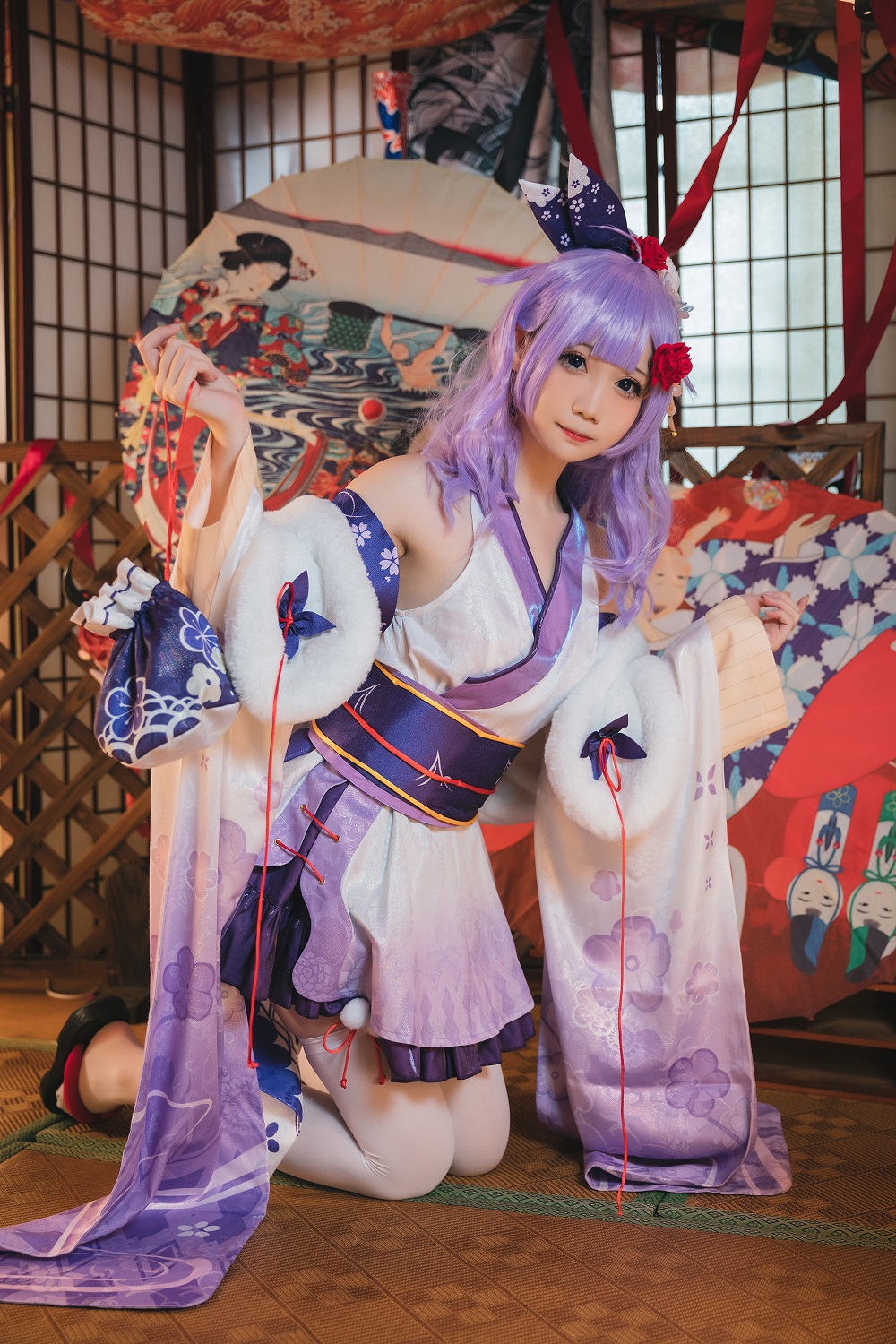 焖焖碳-碧蓝航线-独角兽新春和服[30P] COS网红博主 预览2图