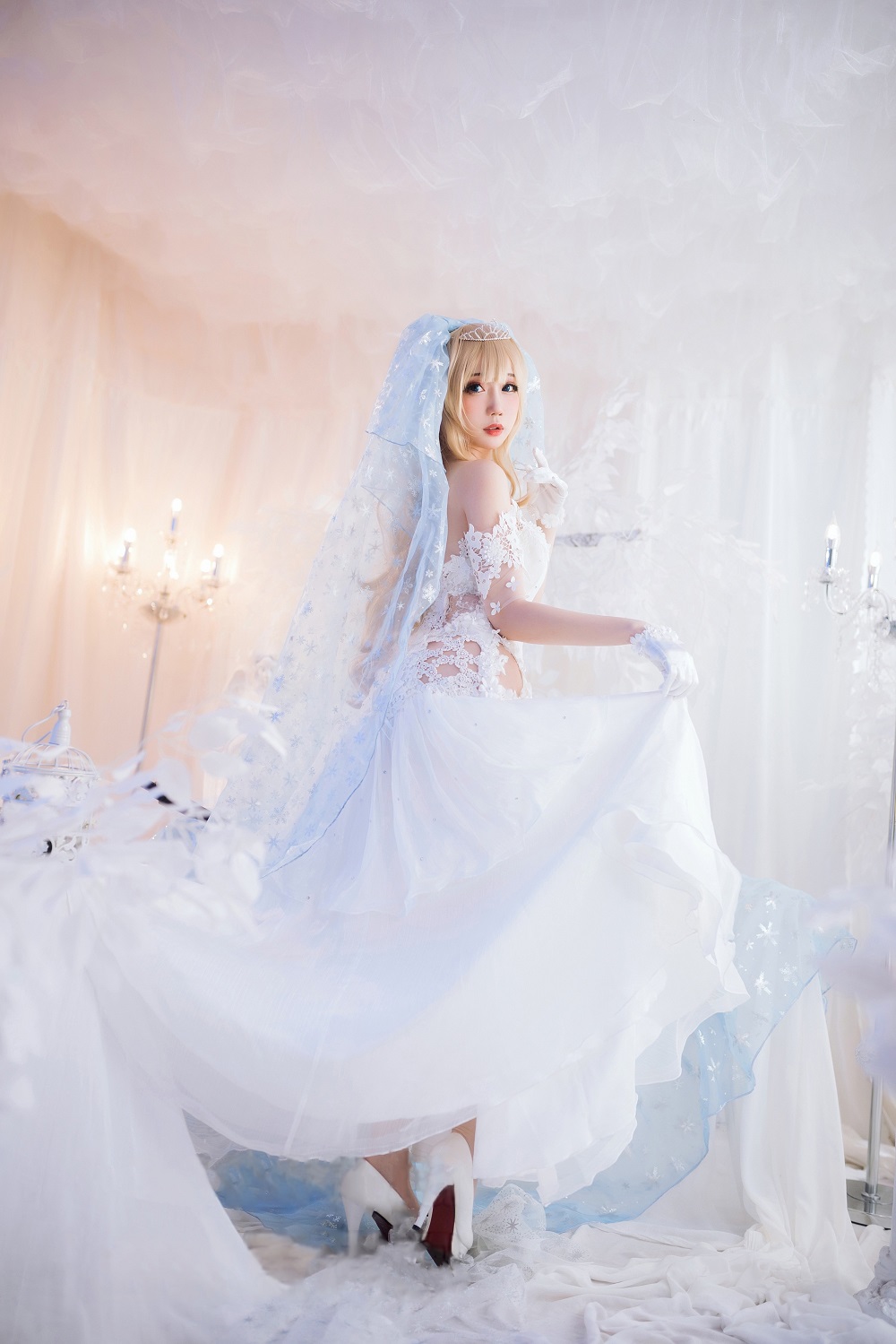 焖焖碳-少女前线-索米婚纱[42P] COS网红博主 预览1图