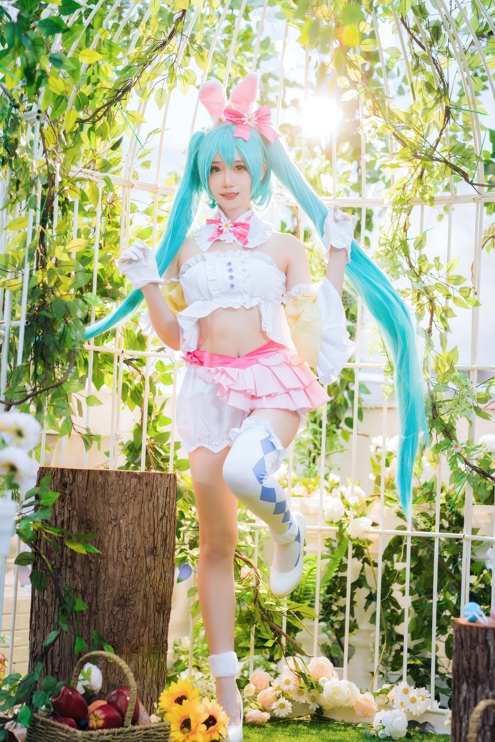 焖焖碳-初音未来复活节兔子[22P] COS网红博主 预览2图