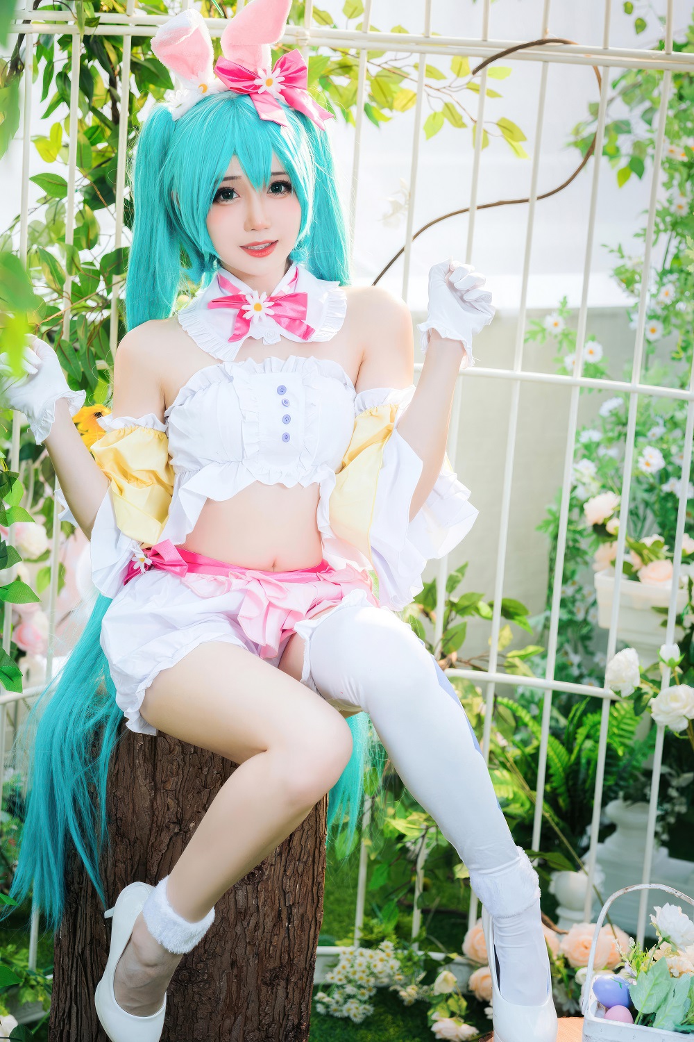 焖焖碳-初音未来复活节兔子[22P] COS网红博主 预览1图