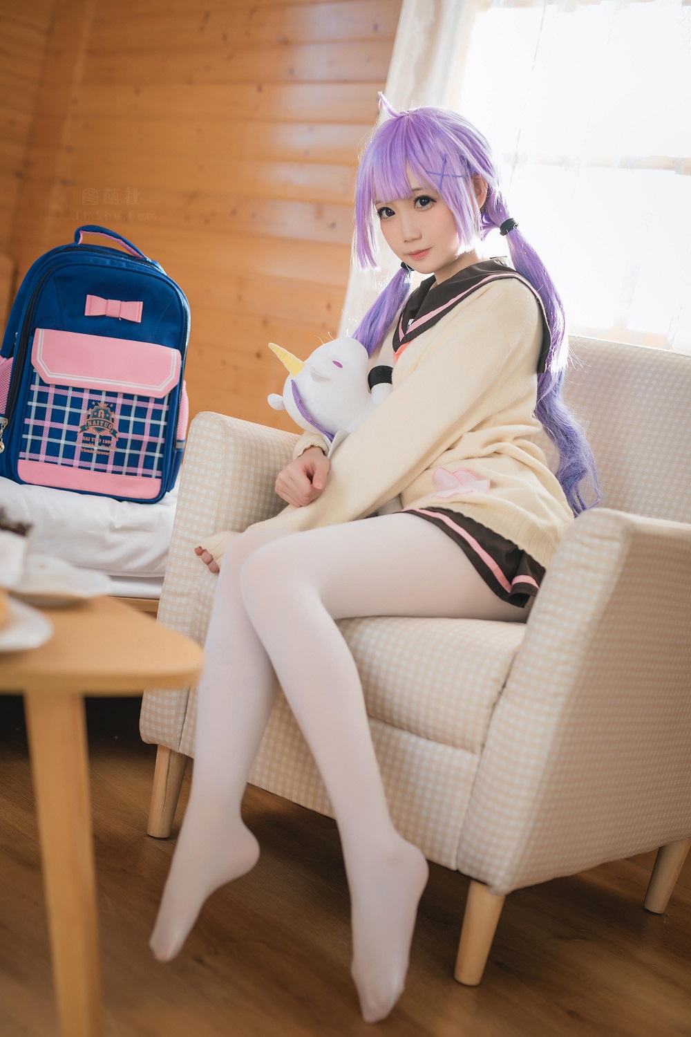 焖焖碳-碧蓝航线-独角兽JK制服[21P] COS网红博主 预览1图