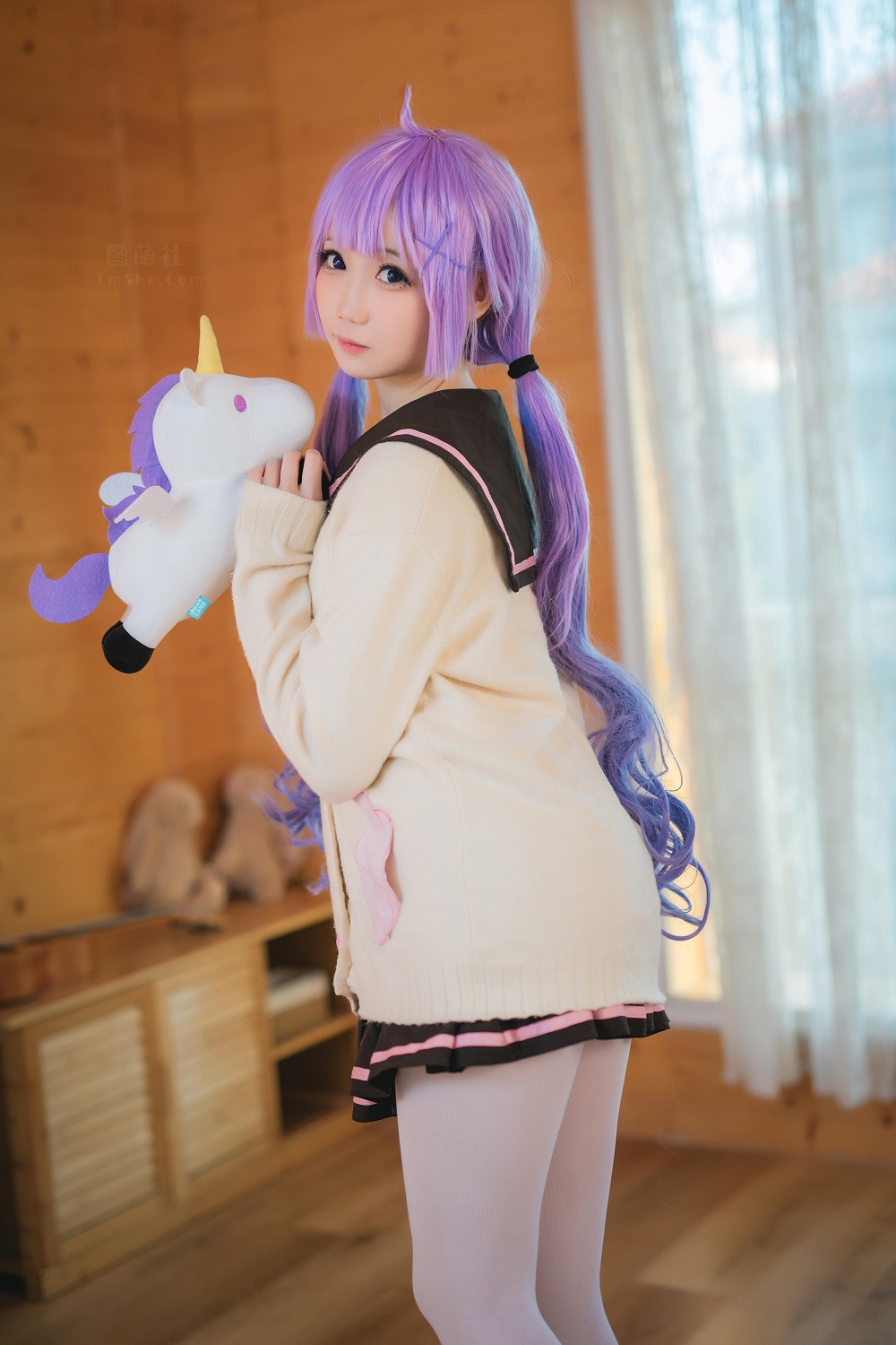 焖焖碳-碧蓝航线-独角兽JK制服[21P] COS网红博主 预览2图