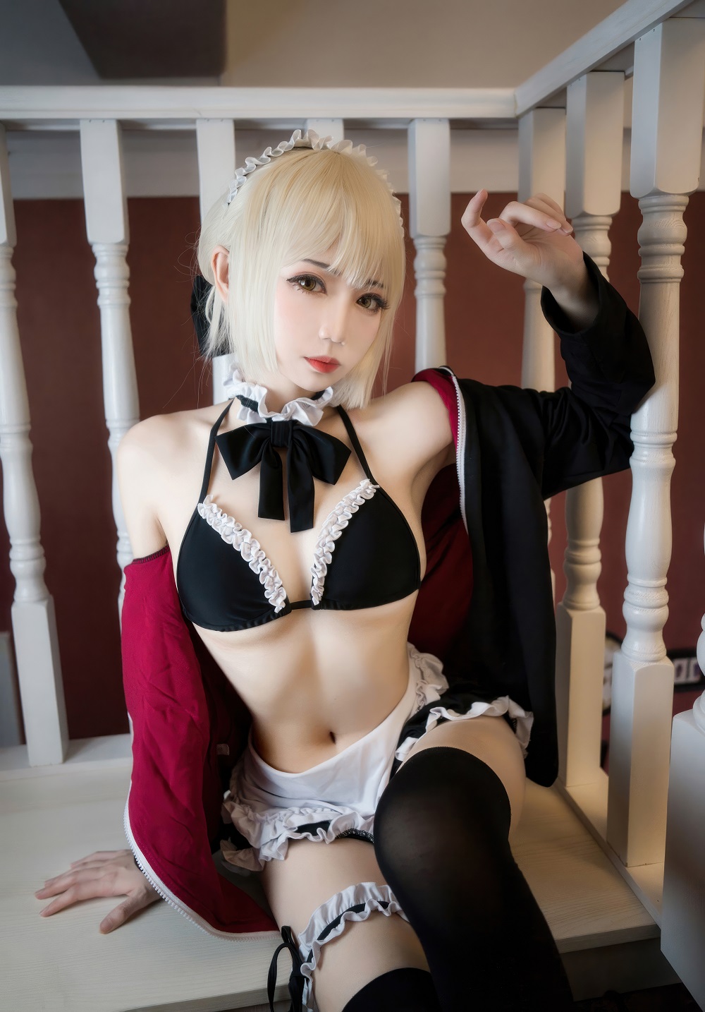 焖焖碳-FGO-黑呆女仆[21P] COS网红博主 预览2图