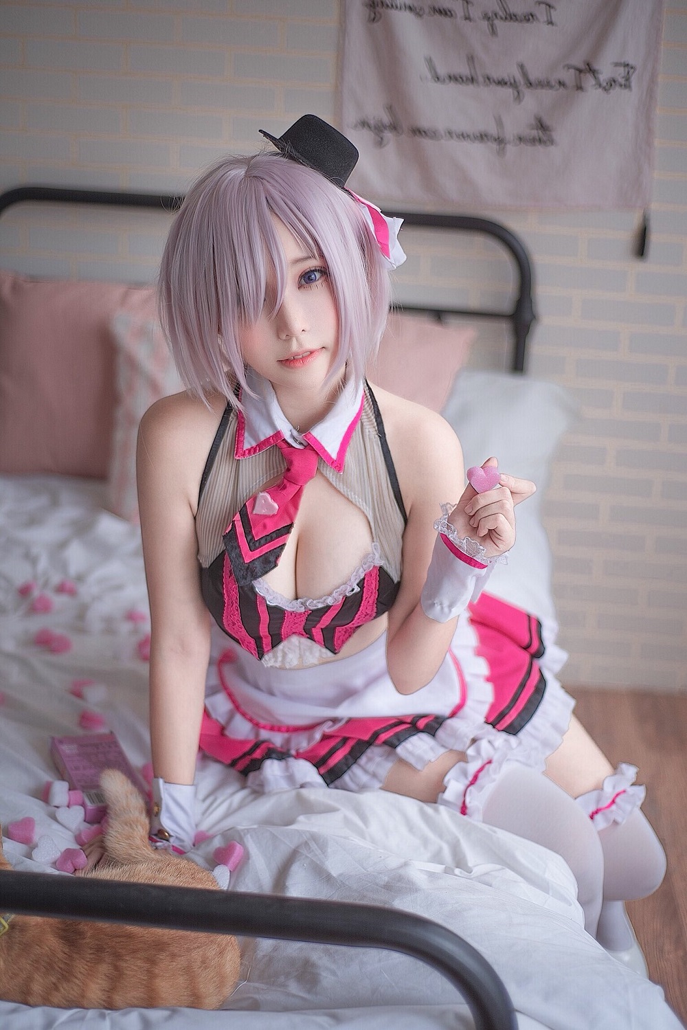 菌烨tako-FGO-玛修情人节女仆[19P] COS网红博主 预览1图