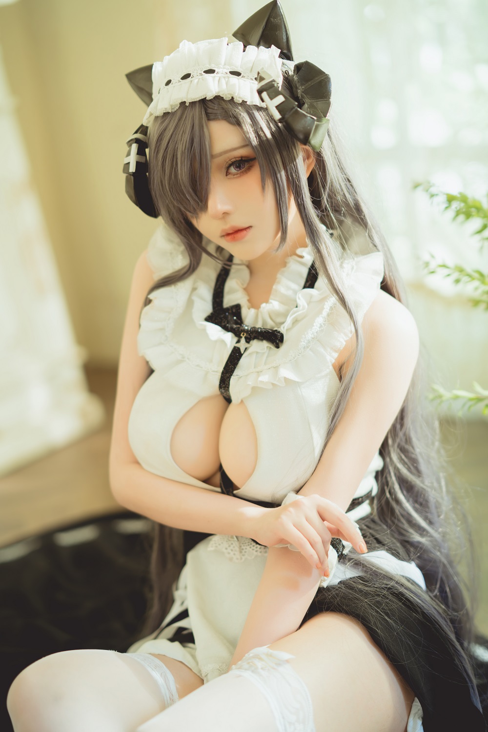 菌烨tako-碧蓝航线-奥古斯特女仆[12P] COS网红博主 预览1图