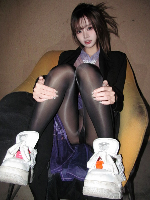 柒柒Lust77-CCD紫色透明旗袍[61P] COS网红博主 预览2图