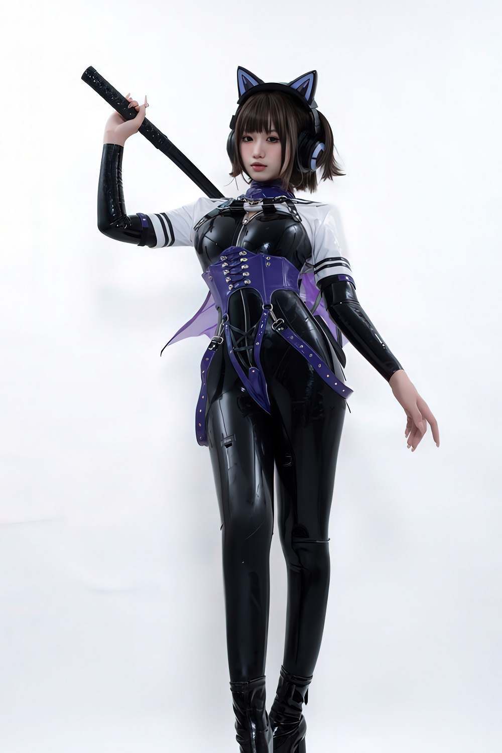 柒柒Lust77-白棚胶衣[78P] COS网红博主 预览1图