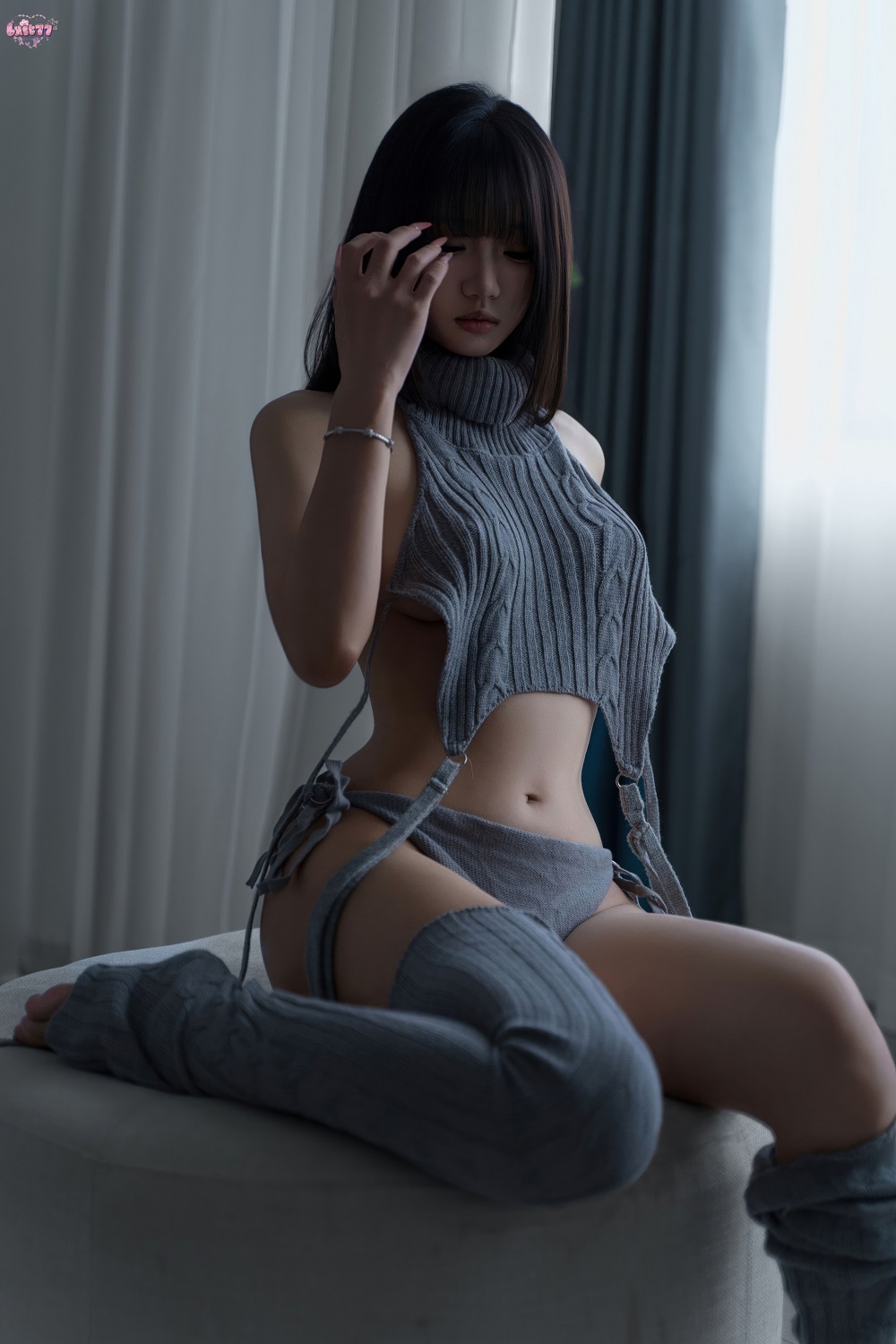 柒柒Lust77-居家毛衣[112P+1V] COS网红博主 预览2图