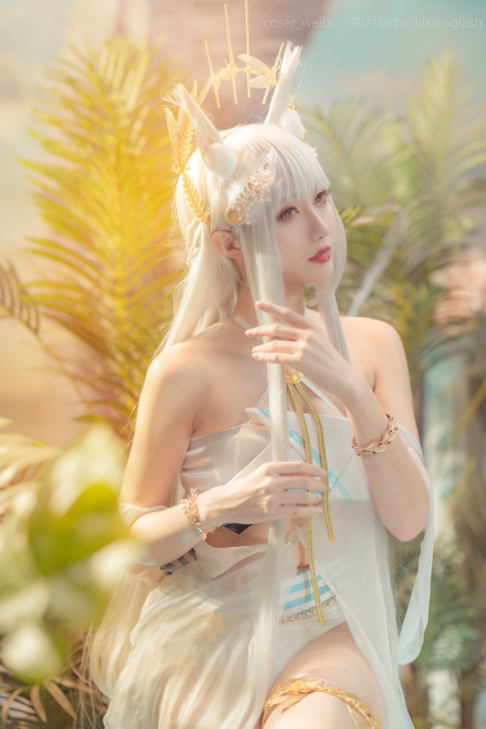 如月灰-明日方舟-白金泳装[12P] COS网红博主 预览2图