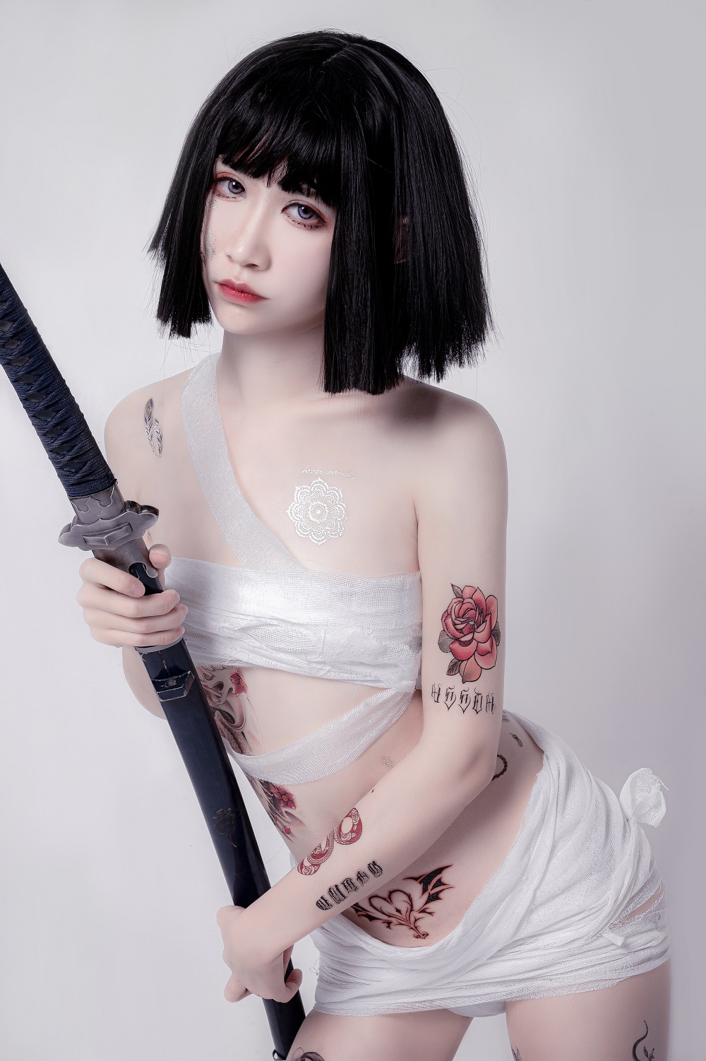 阮邑Fairy-绑带武士[41P] COS网红博主 预览2图