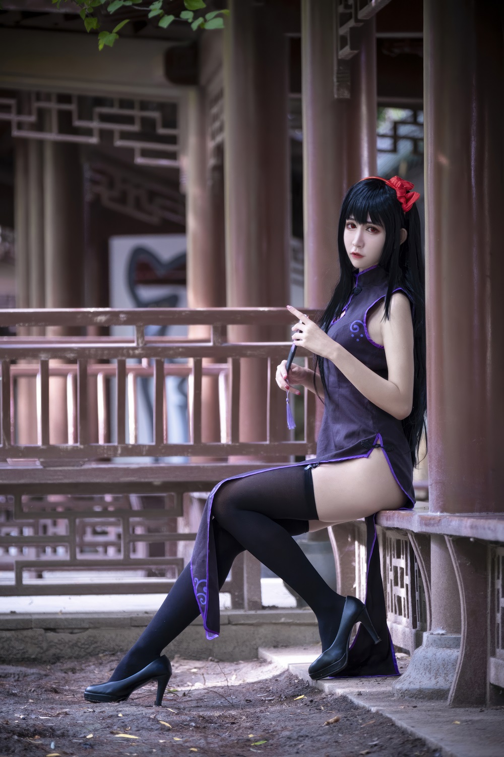 阮邑Fairy-魔法少女小圆-晓美焰旗袍[18P] COS网红博主 预览1图