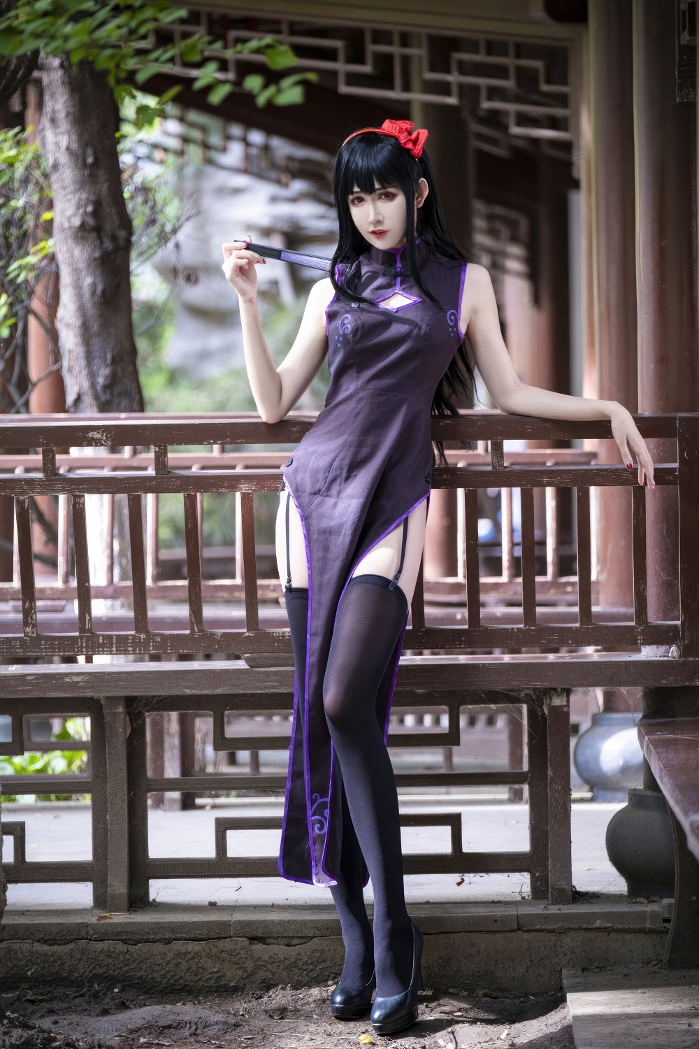 阮邑Fairy-魔法少女小圆-晓美焰旗袍[18P] COS网红博主 预览2图