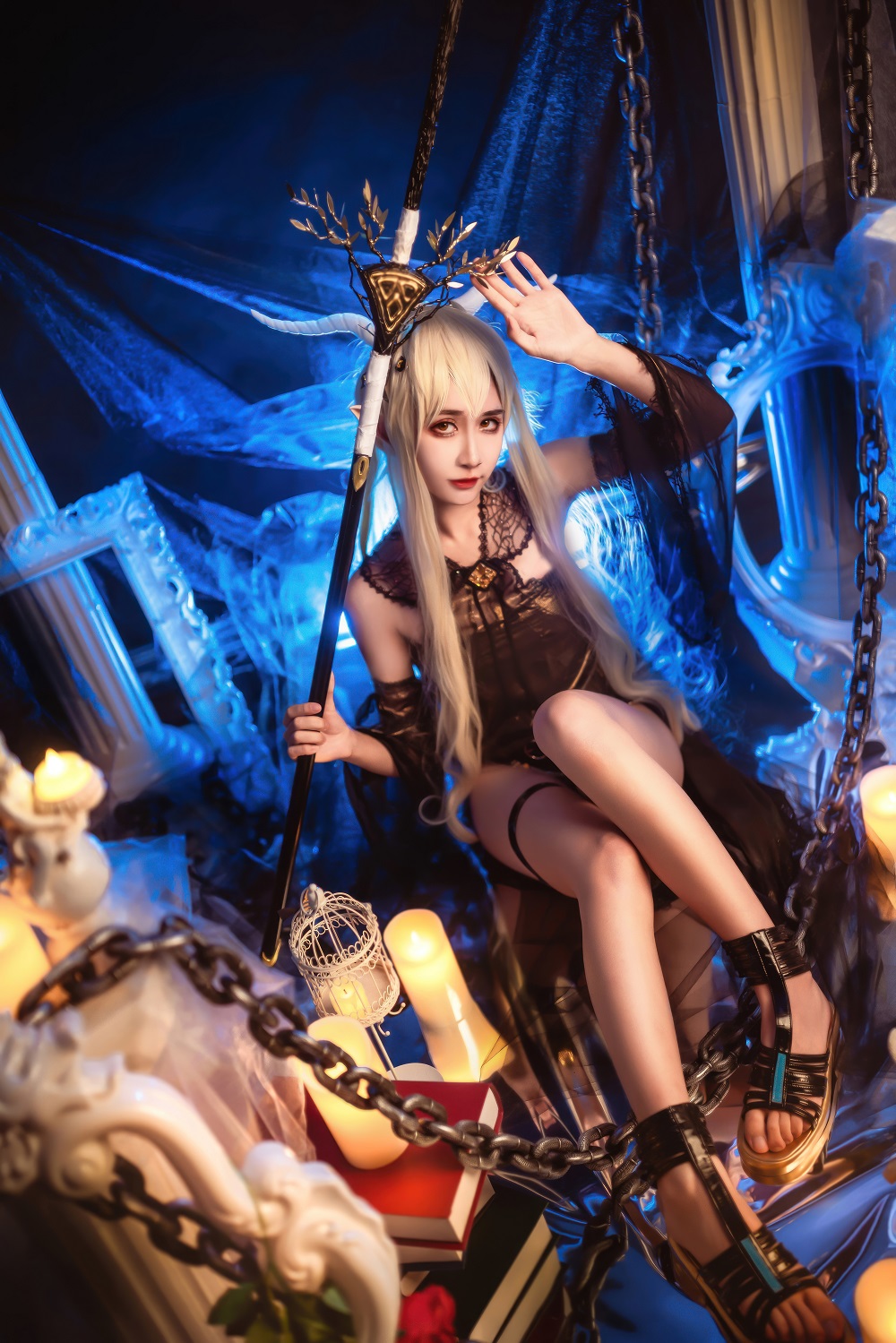 阮邑Fairy-明日方舟-闪灵泳装[13P] COS网红博主 预览1图
