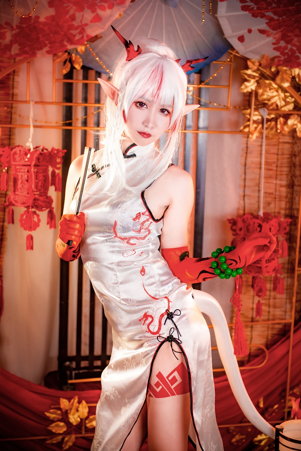 阮邑Fairy-明日方舟-年旗袍[29P] COS网红博主 预览2图